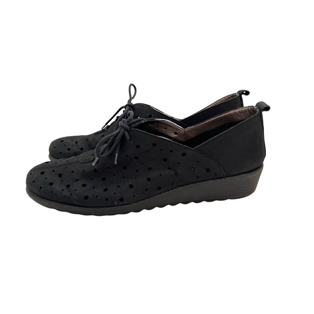 The FLEXX Black Leather Perforated Lace Up Shoes Lagenlook Art to Wear 9.5 EU 41 - Picture 8 of 10